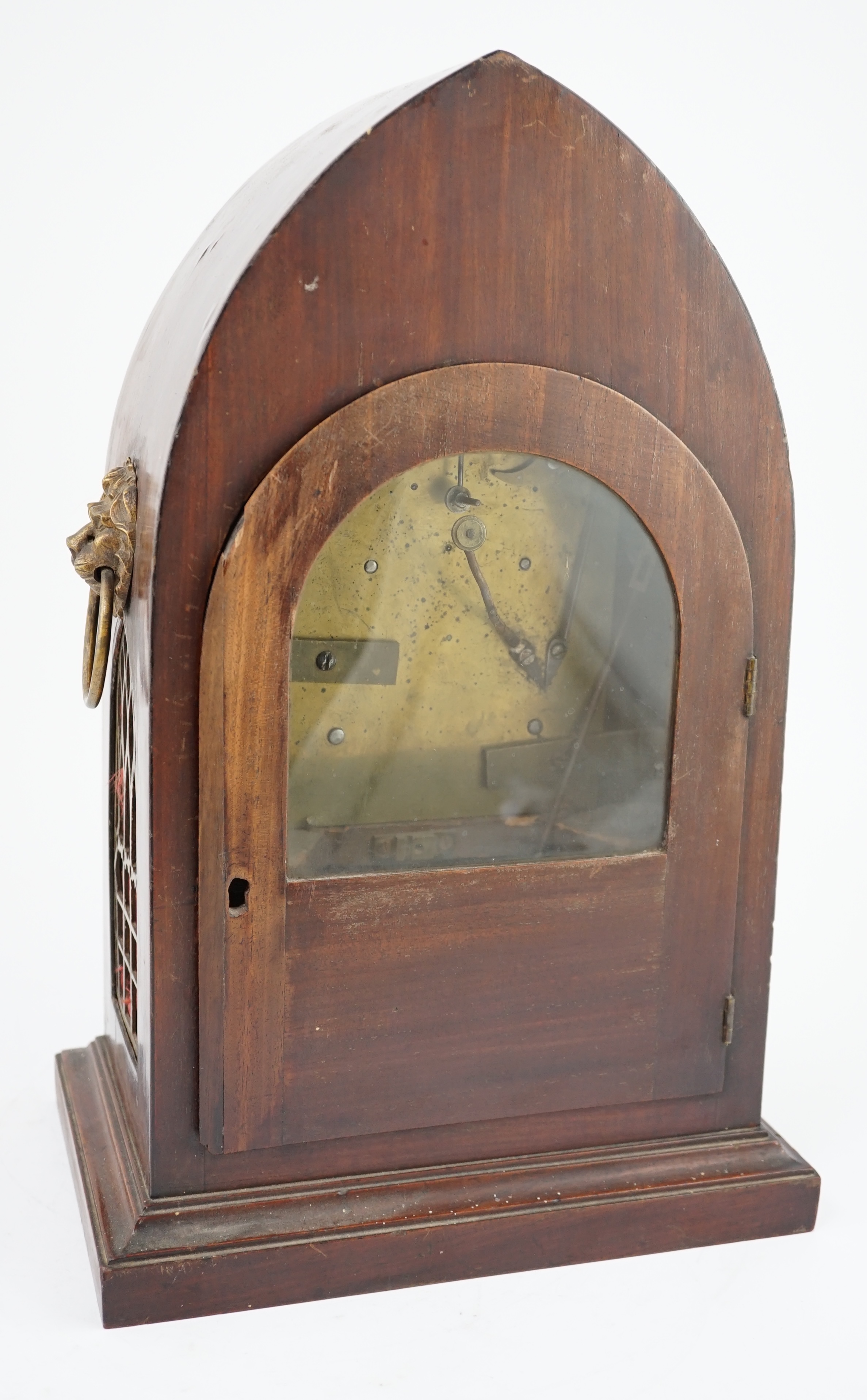 A Regency ebony strung mahogany bracket clock